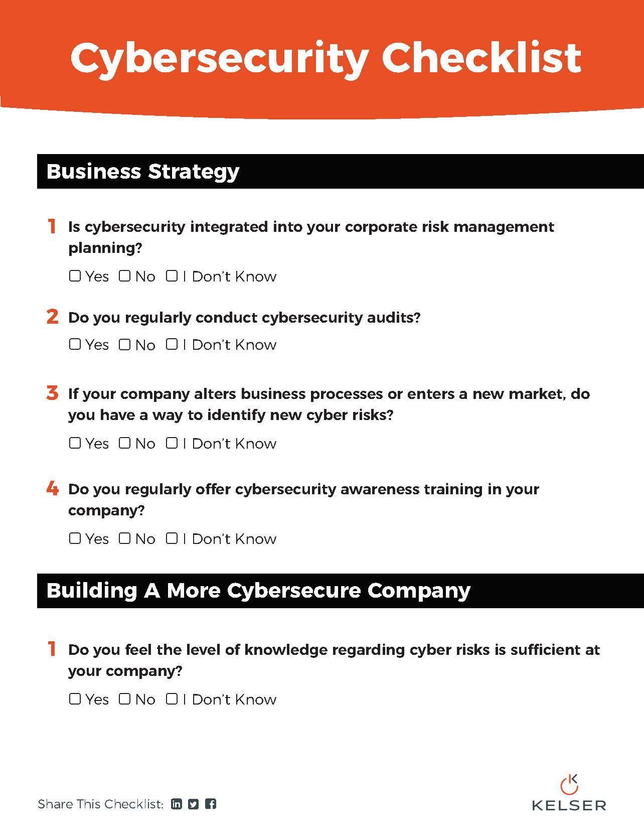 Download The Cybersecurity Checklist